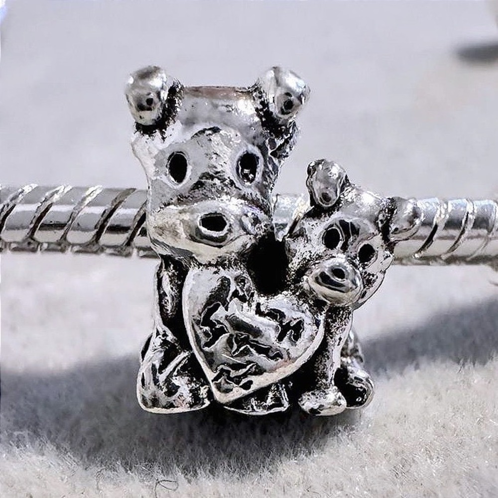 Silver Teddy Bear Charm 925 STAMPED fits PANDORA